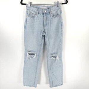 GARAGE DENIM EX-BOYFRIEND Straight Distressed Jeans Size‎ 00/23